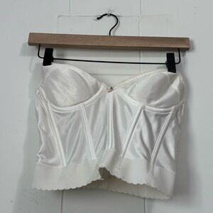 Vintage Fredrick’s of Hollywood ILGWU‎ Union Made White Bustier Bra cottage core
